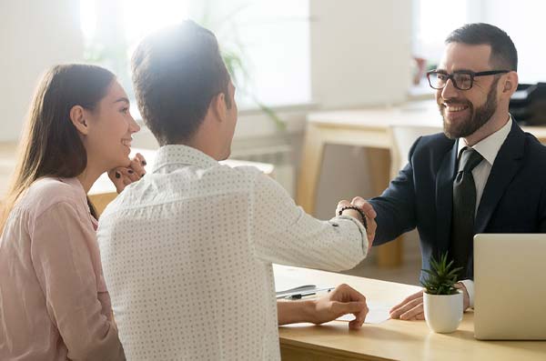 couple meeting with banker